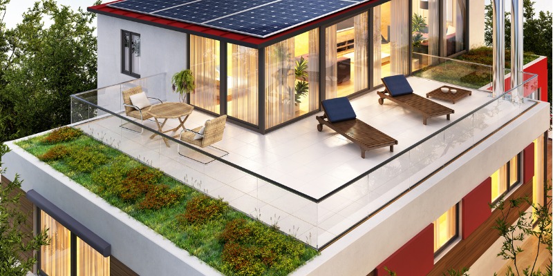 home rendering with green roof